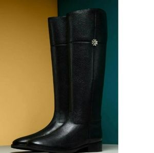 tory burch black wide shaft boots